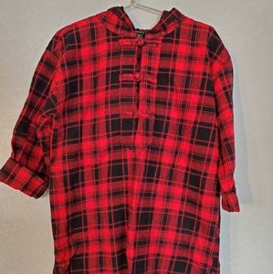 Forever 21 Women's Red Plaid Pullover Jacket (S)